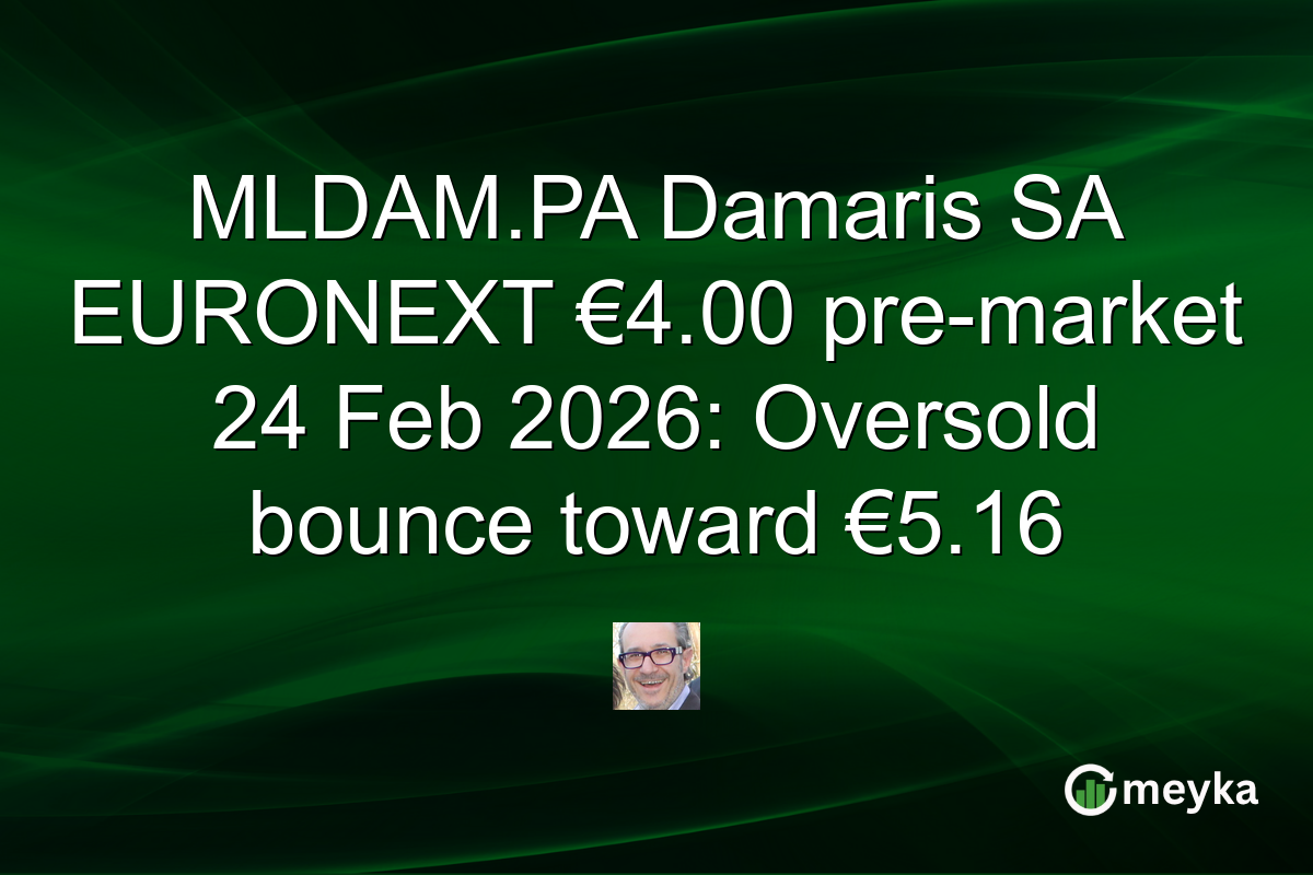 MLDAM.PA Damaris SA EURONEXT €4.00 pre-market 24 Feb 2026: Oversold bounce toward €5.16