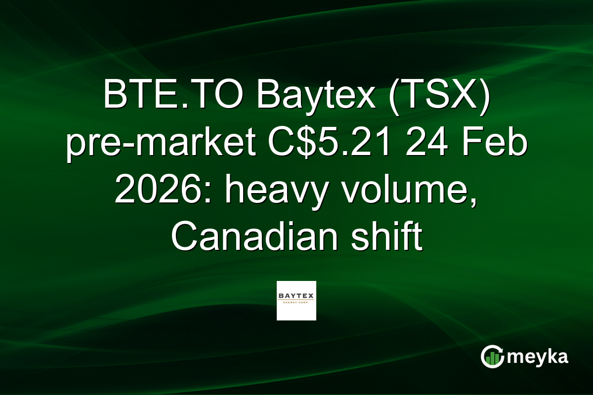 BTE.TO Baytex (TSX) pre-market C$5.21 24 Feb 2026: heavy volume, Canadian shift