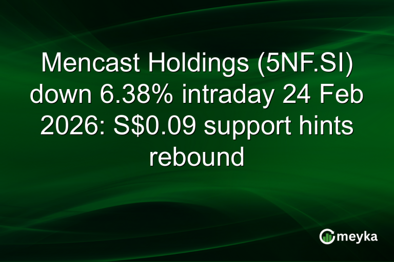 Mencast Holdings (5NF.SI) down 6.38% intraday 24 Feb 2026: S$0.09 support hints rebound