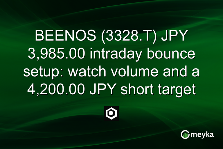 BEENOS (3328.T) JPY 3,985.00 intraday bounce setup: watch volume and a 4,200.00 JPY short target