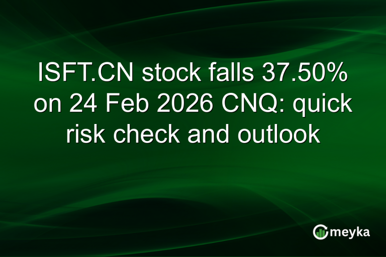 ISFT.CN stock falls 37.50% on 24 Feb 2026 CNQ: quick risk check and outlook