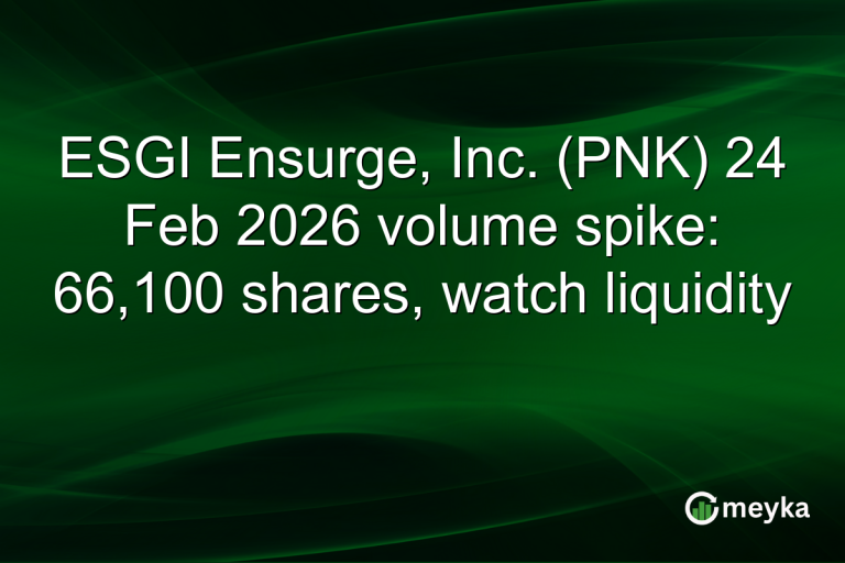 ESGI Ensurge, Inc. (PNK) 24 Feb 2026 volume spike: 66,100 shares, watch liquidity