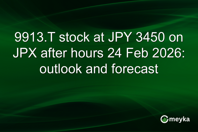 9913.T stock at JPY 3450 on JPX after hours 24 Feb 2026: outlook and forecast