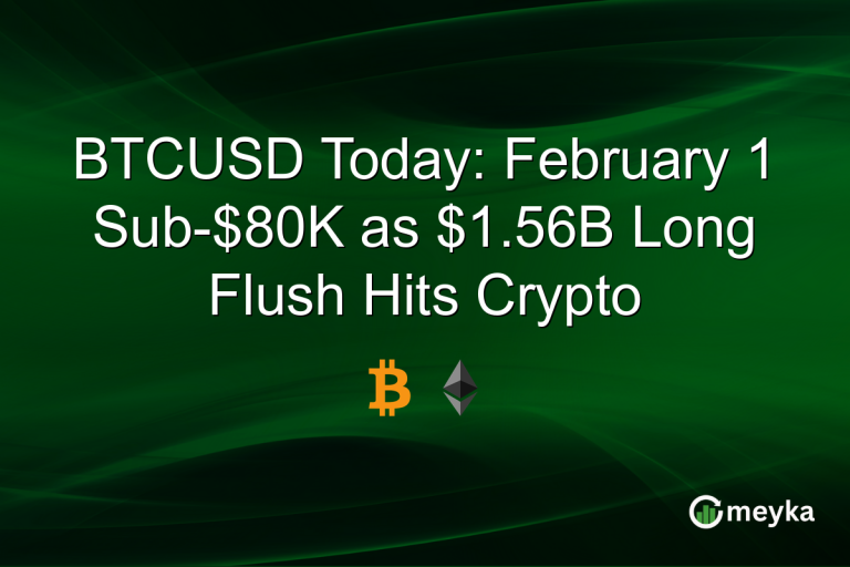 BTCUSD Today: February 1 Sub-$80K as $1.56B Long Flush Hits Crypto