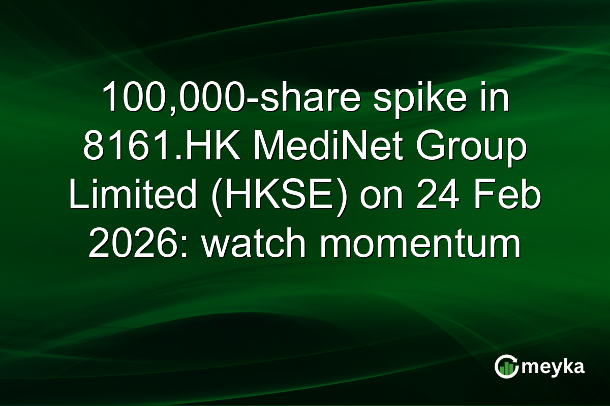 100,000-share spike in 8161.HK MediNet Group Limited (HKSE) on 24 Feb 2026: watch momentum