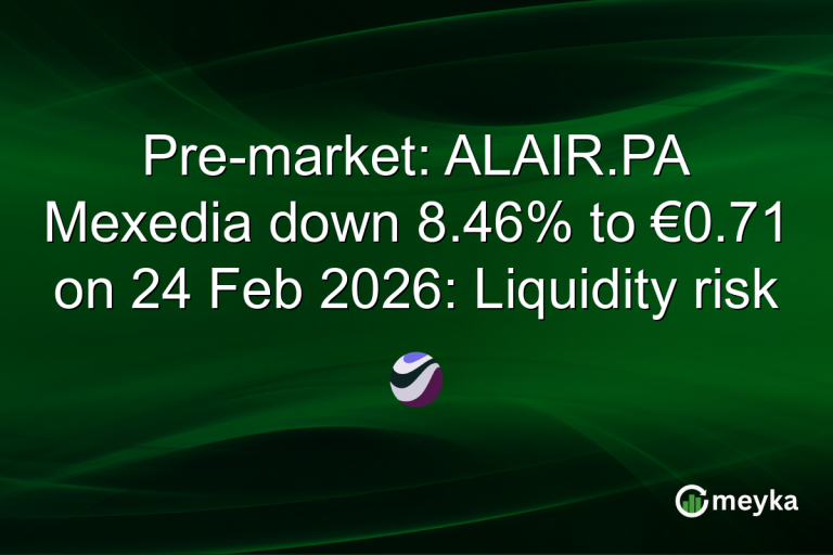 Pre-market: ALAIR.PA Mexedia down 8.46% to €0.71 on 24 Feb 2026: Liquidity risk