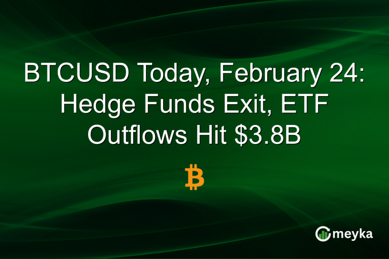 BTCUSD Today, February 24: Hedge Funds Exit, ETF Outflows Hit $3.8B