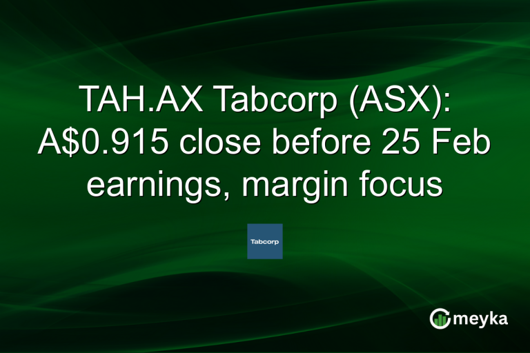 TAH.AX Tabcorp (ASX): A$0.915 close before 25 Feb earnings, margin focus