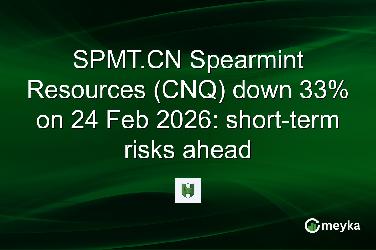 SPMT.CN Spearmint Resources (CNQ) down 33% on 24 Feb 2026: short-term risks ahead