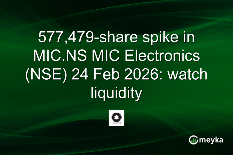 577,479-share spike in MIC.NS MIC Electronics (NSE) 24 Feb 2026: watch liquidity