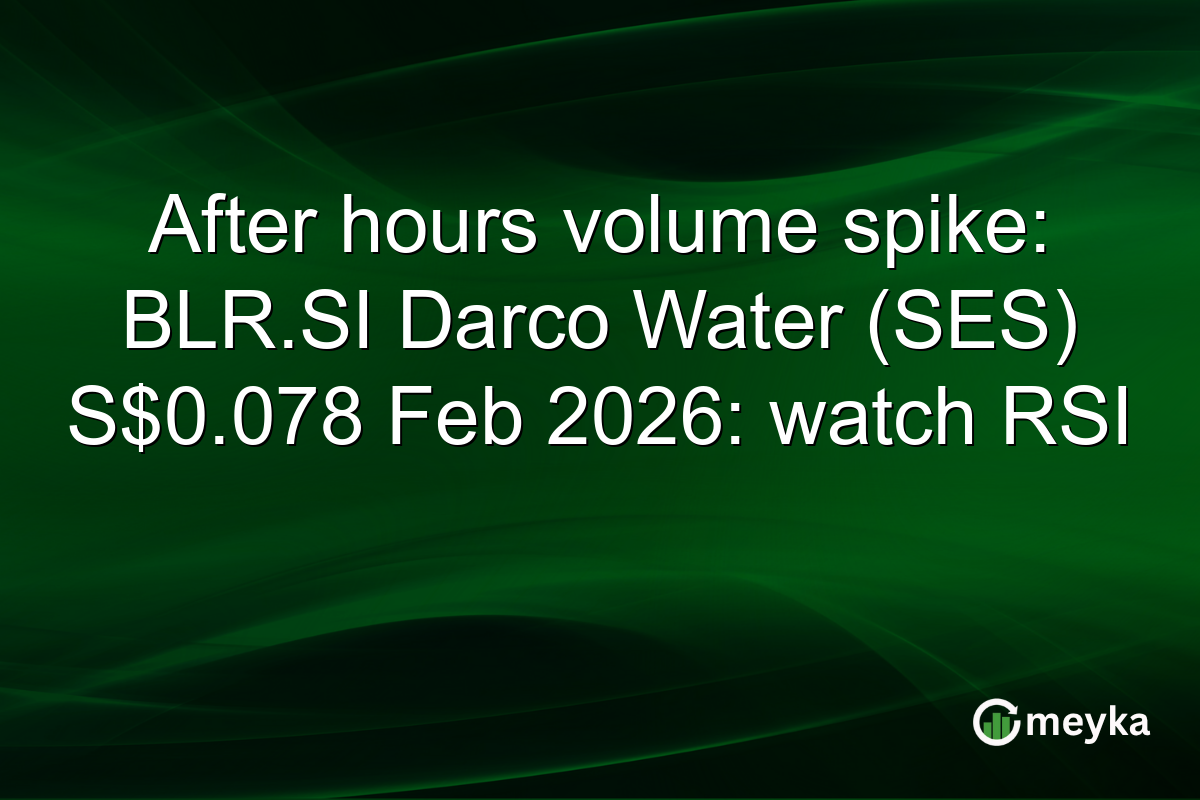 After hours volume spike: BLR.SI Darco Water (SES) S$0.078 Feb 2026: watch RSI