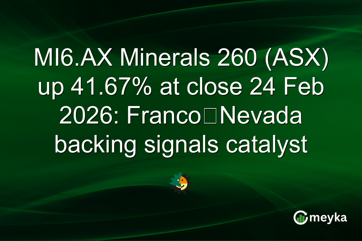 MI6.AX Minerals 260 (ASX) up 41.67% at close 24 Feb 2026: Franco‑Nevada backing signals catalyst