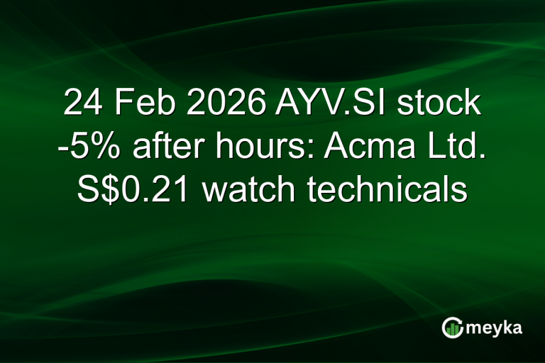 24 Feb 2026 AYV.SI stock -5% after hours: Acma Ltd. S$0.21 watch technicals