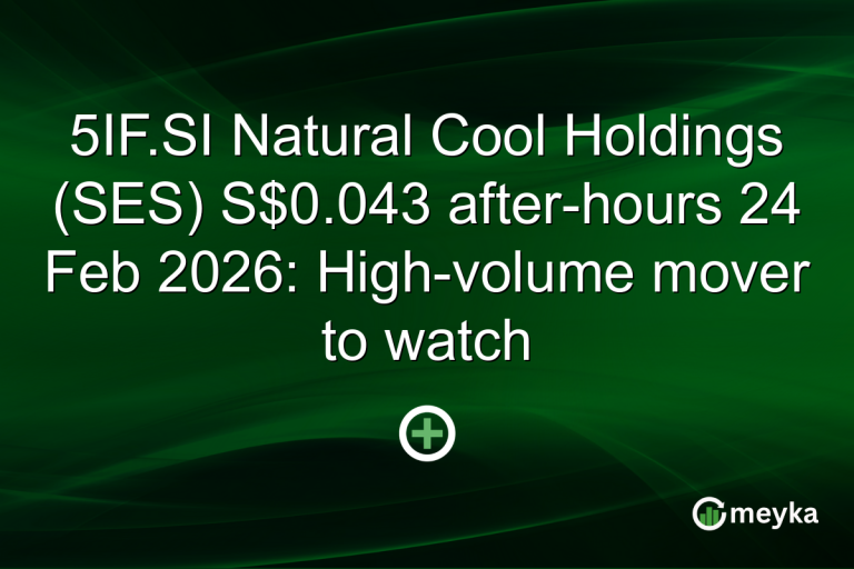 5IF.SI Natural Cool Holdings (SES) S$0.043 after-hours 24 Feb 2026: High-volume mover to watch