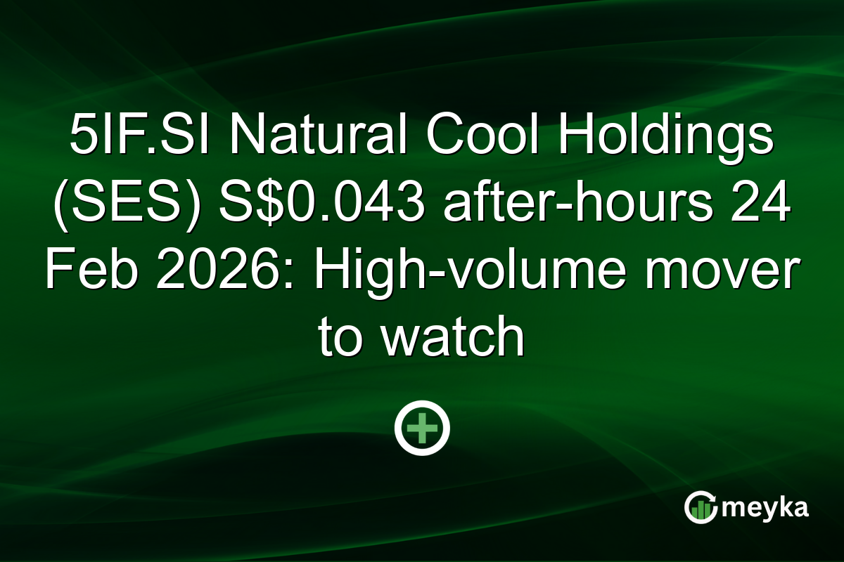 5IF.SI Natural Cool Holdings (SES) S$0.043 after-hours 24 Feb 2026: High-volume mover to watch