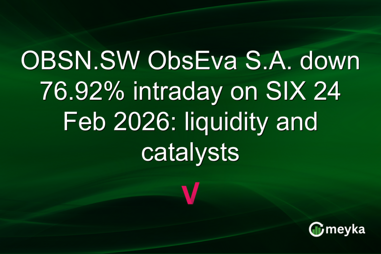OBSN.SW ObsEva S.A. down 76.92% intraday on SIX 24 Feb 2026: liquidity and catalysts