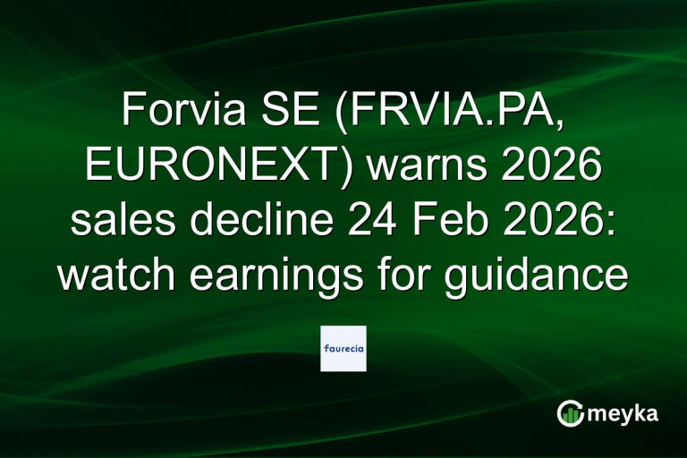 Forvia SE (FRVIA.PA, EURONEXT) warns 2026 sales decline 24 Feb 2026: watch earnings for guidance