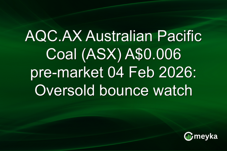AQC.AX Australian Pacific Coal (ASX) A$0.006 pre-market 04 Feb 2026: Oversold bounce watch