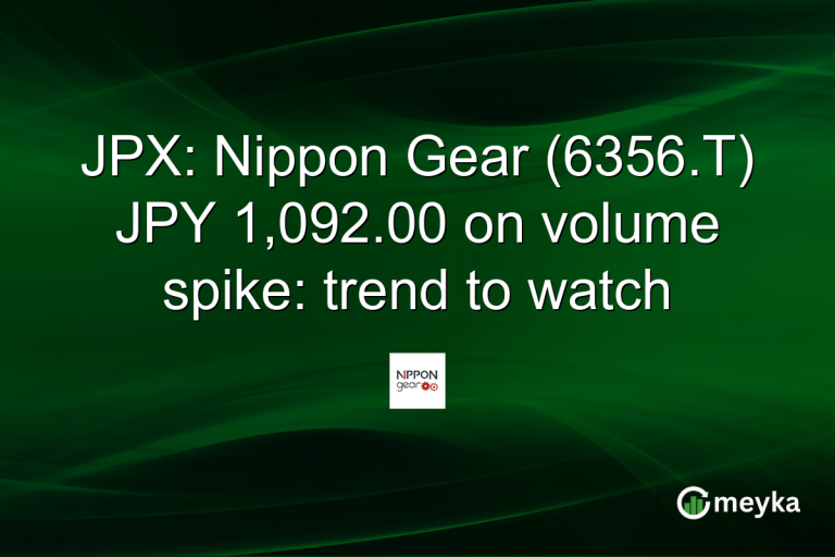 JPX: Nippon Gear (6356.T) JPY 1,092.00 on volume spike: trend to watch