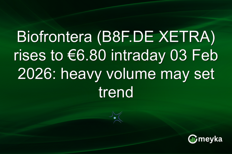 Biofrontera (B8F.DE XETRA) rises to €6.80 intraday 03 Feb 2026: heavy volume may set trend