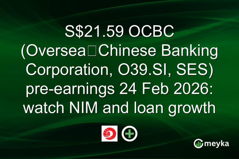 S$21.59 OCBC (Oversea‑Chinese Banking Corporation, O39.SI, SES) pre-earnings 24 Feb 2026: watch NIM and loan growth
