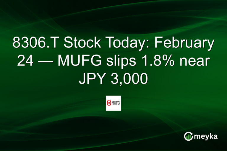 8306.T Stock Today: February 24 — MUFG slips 1.8% near JPY 3,000