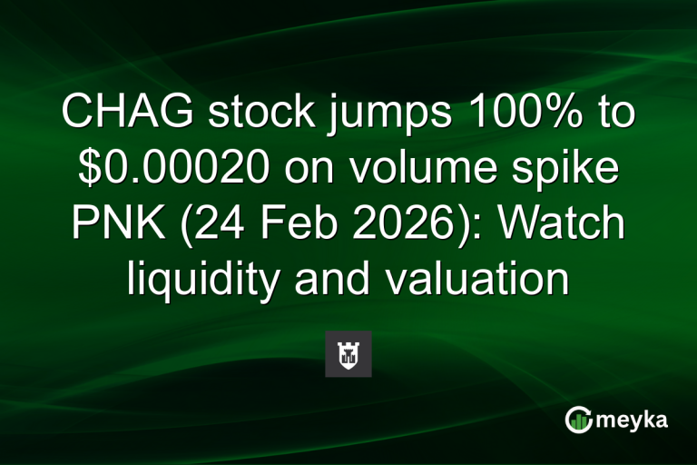 CHAG stock jumps 100% to $0.00020 on volume spike PNK (24 Feb 2026): Watch liquidity and valuation