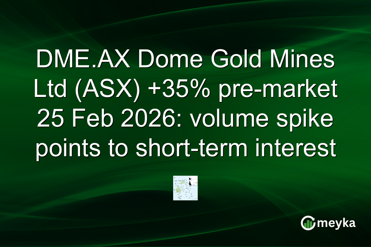DME.AX Dome Gold Mines Ltd (ASX) +35% pre-market 25 Feb 2026: volume spike points to short-term interest