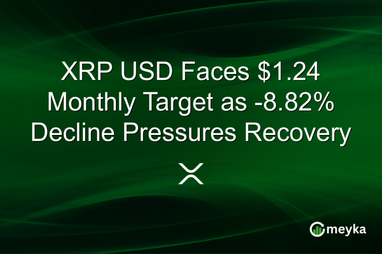 XRP USD Faces $1.24 Monthly Target as -8.82% Decline Pressures Recovery