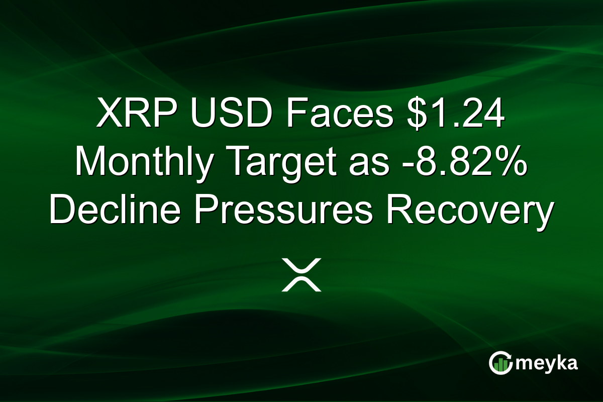 XRP USD Faces $1.24 Monthly Target as -8.82% Decline Pressures Recovery