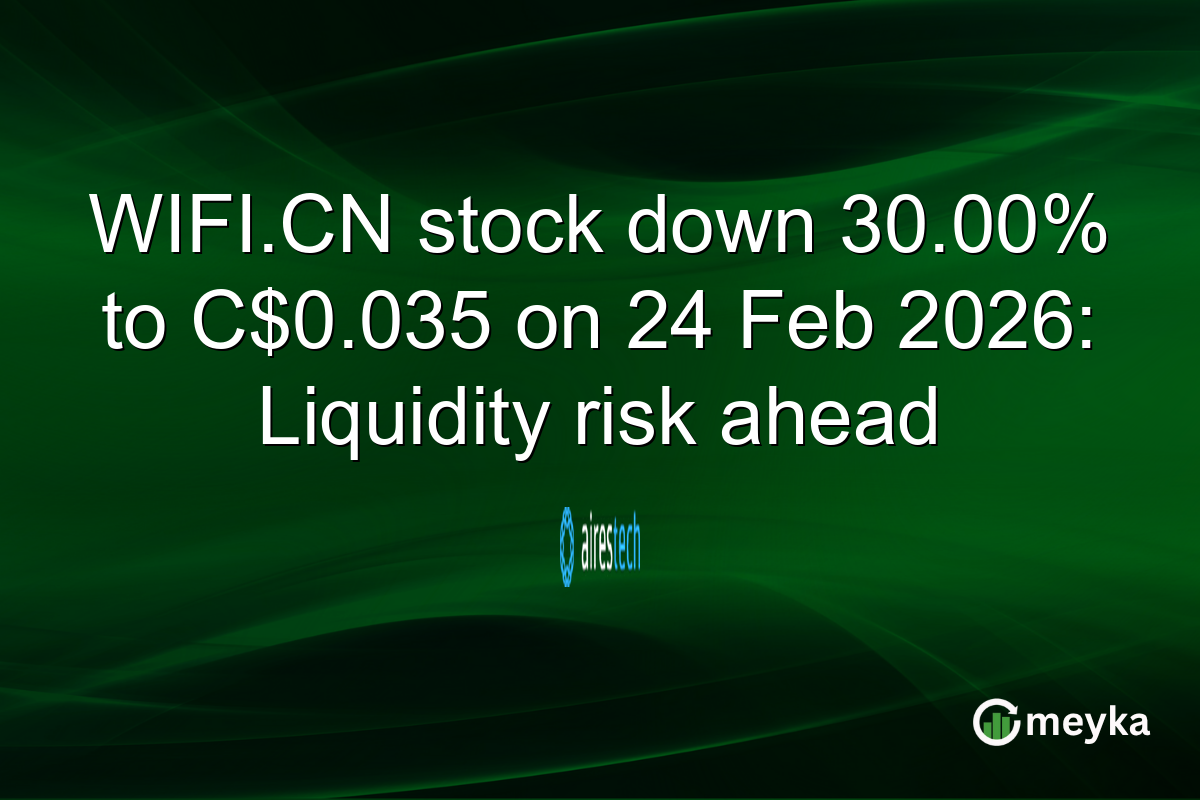 WIFI.CN stock down 30.00% to C$0.035 on 24 Feb 2026: Liquidity risk ahead