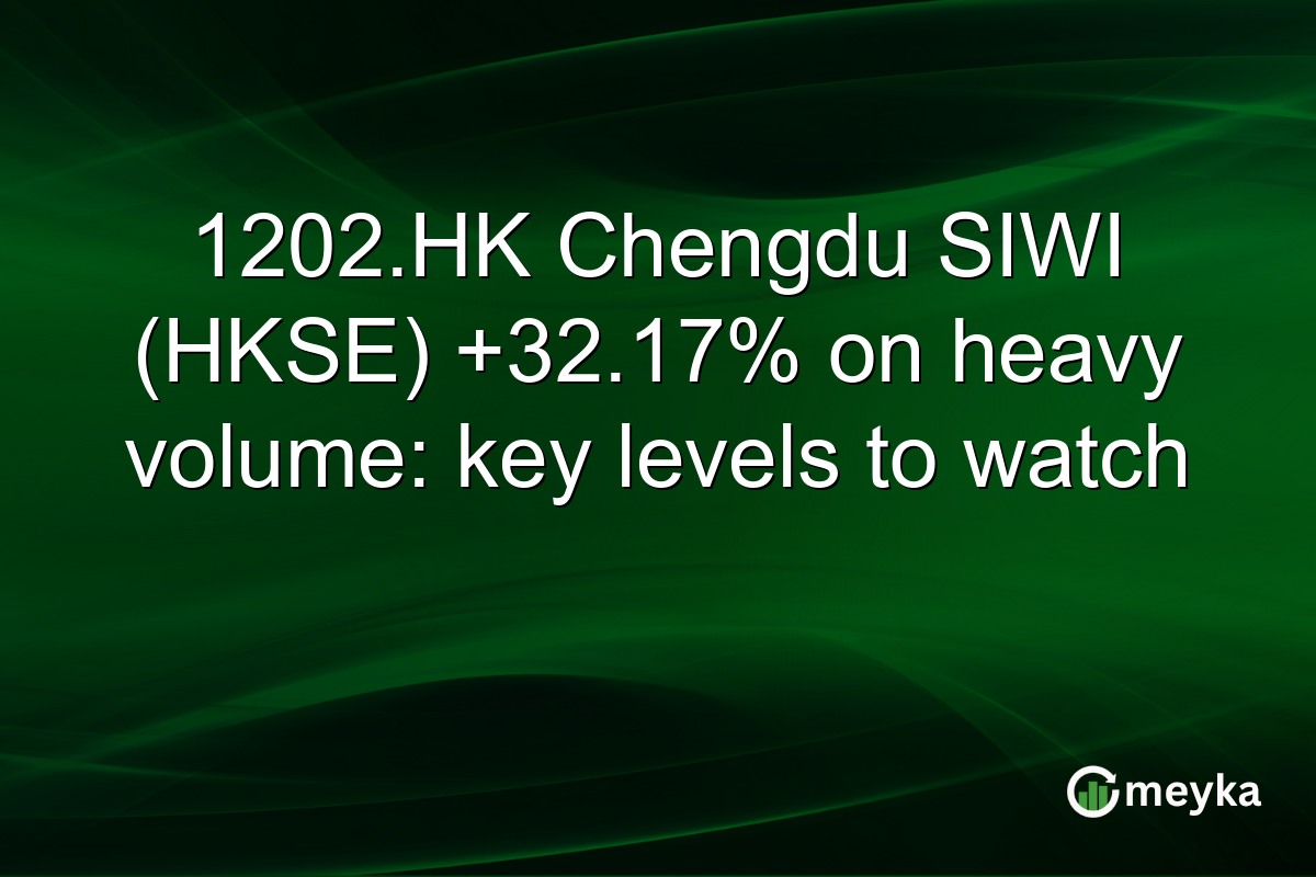 1202.HK Chengdu SIWI (HKSE) +32.17% on heavy volume: key levels to watch