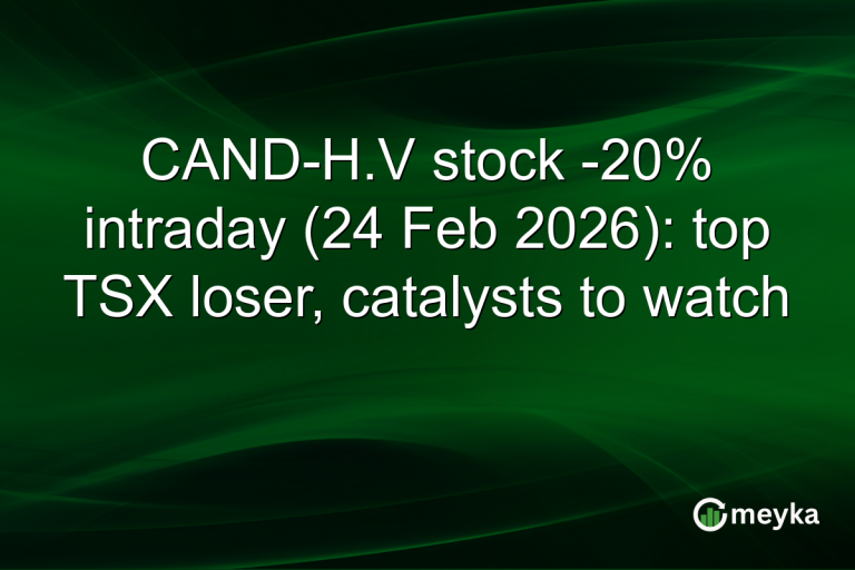 CAND-H.V stock -20% intraday (24 Feb 2026): top TSX loser, catalysts to watch