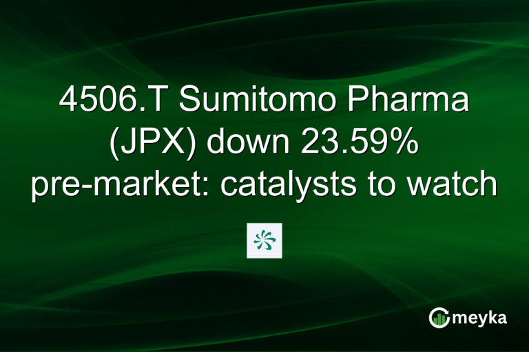 4506.T Sumitomo Pharma (JPX) down 23.59% pre-market: catalysts to watch