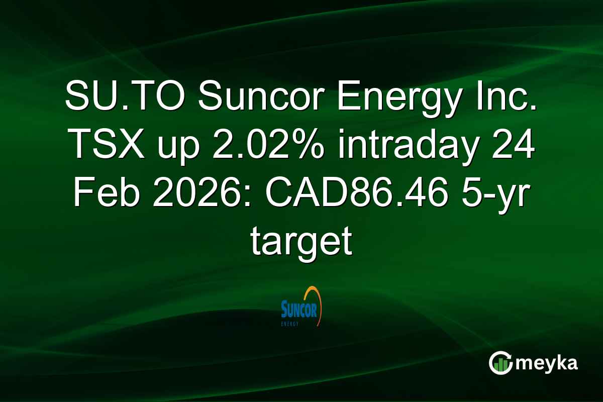 SU.TO Suncor Energy Inc. TSX up 2.02% intraday 24 Feb 2026: CAD86.46 5-yr target
