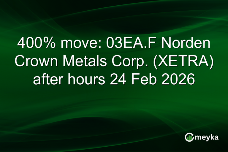 400% move: 03EA.F Norden Crown Metals Corp. (XETRA) after hours 24 Feb 2026