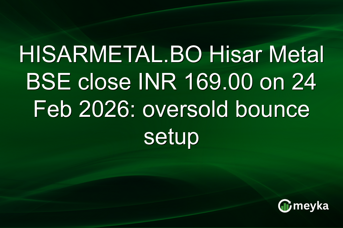 HISARMETAL.BO Hisar Metal BSE close INR 169.00 on 24 Feb 2026: oversold bounce setup