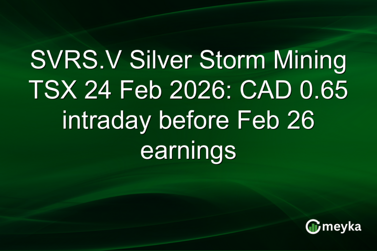 SVRS.V Silver Storm Mining TSX 24 Feb 2026: CAD 0.65 intraday before Feb 26 earnings