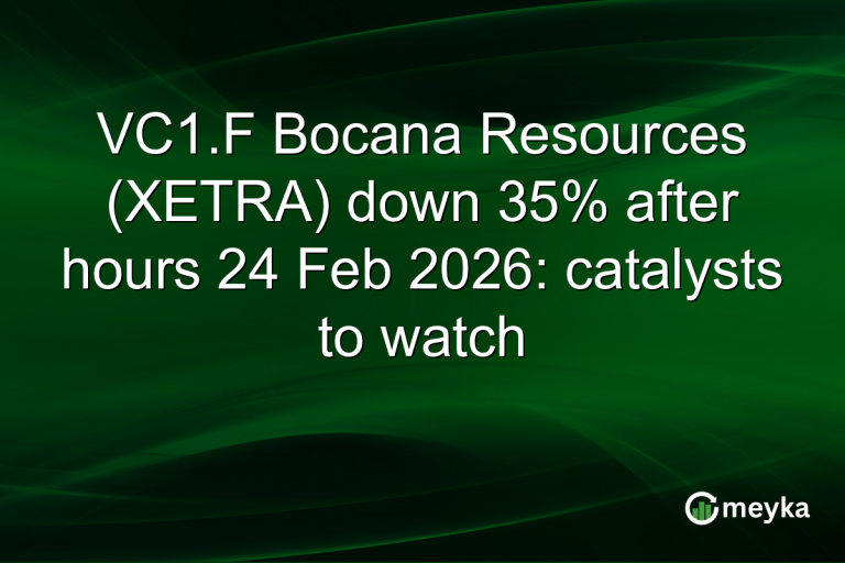 VC1.F Bocana Resources (XETRA) down 35% after hours 24 Feb 2026: catalysts to watch