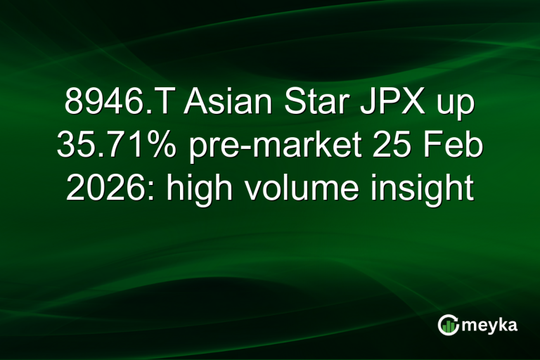 8946.T Asian Star JPX up 35.71% pre-market 25 Feb 2026: high volume insight