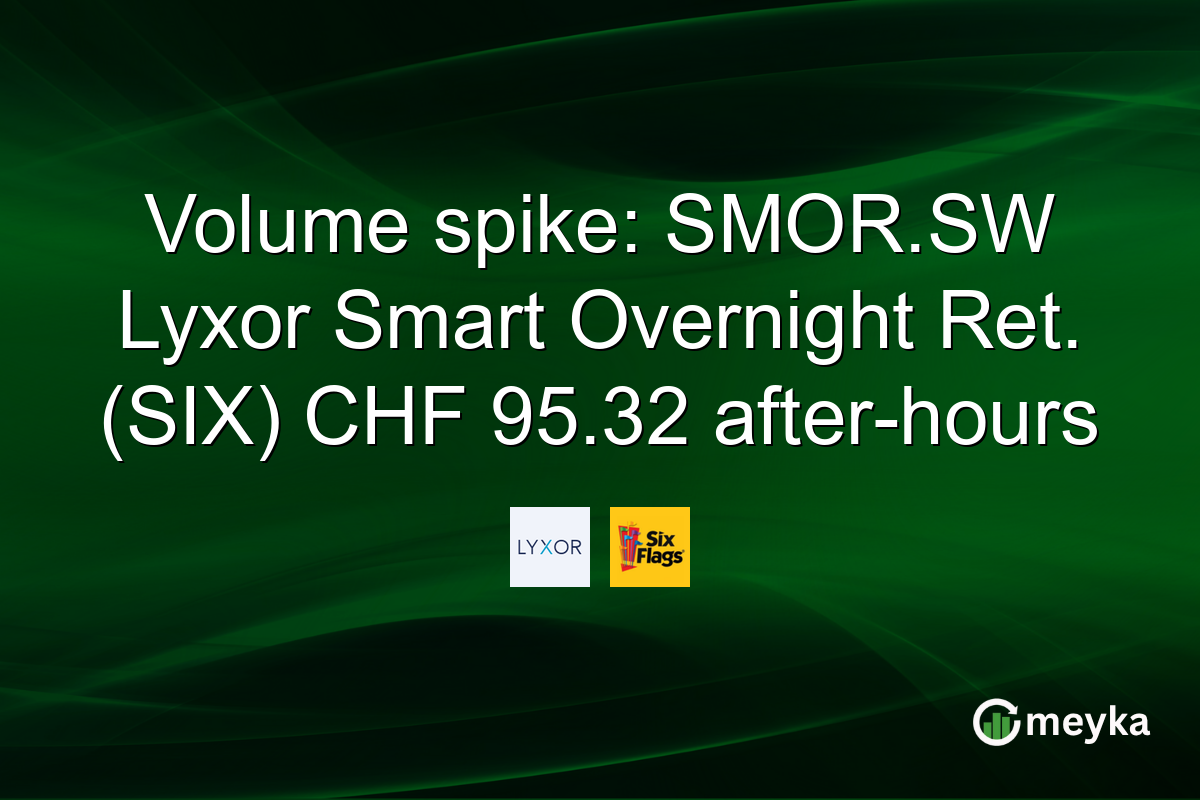 Volume spike: SMOR.SW Lyxor Smart Overnight Ret. (SIX) CHF 95.32 after-hours
