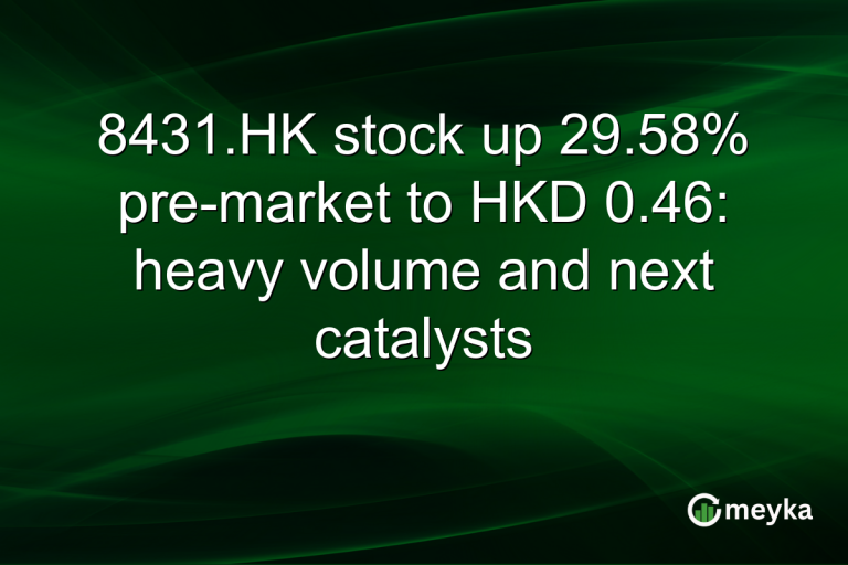 8431.HK stock up 29.58% pre-market to HKD 0.46: heavy volume and next catalysts