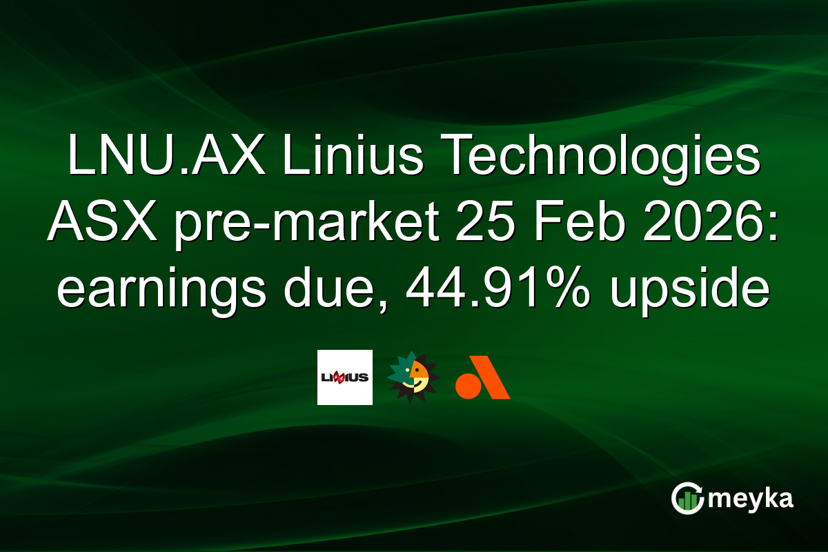 LNU.AX Linius Technologies ASX pre-market 25 Feb 2026: earnings due, 44.91% upside