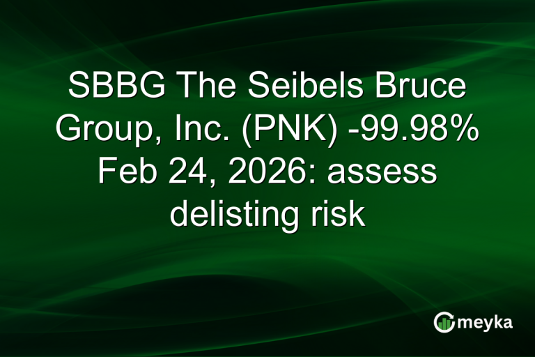 SBBG The Seibels Bruce Group, Inc. (PNK) -99.98% Feb 24, 2026: assess delisting risk