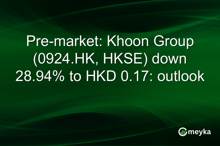 Pre-market: Khoon Group (0924.HK, HKSE) down 28.94% to HKD 0.17: outlook
