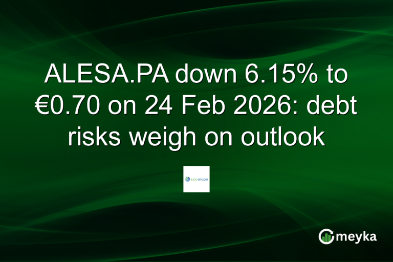 ALESA.PA down 6.15% to €0.70 on 24 Feb 2026: debt risks weigh on outlook
