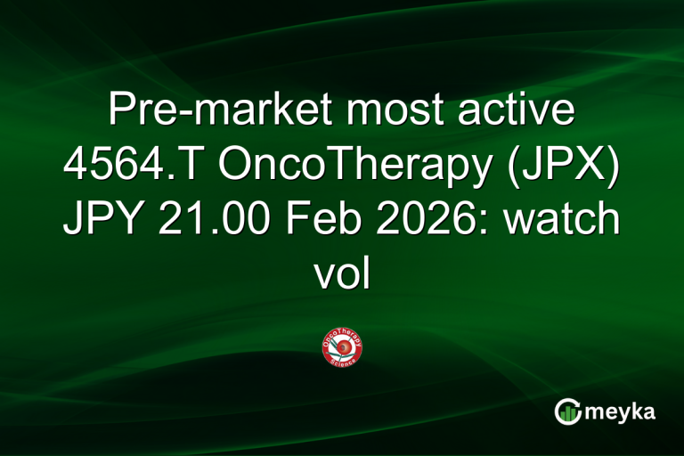Pre-market most active 4564.T OncoTherapy (JPX) JPY 21.00 Feb 2026: watch vol