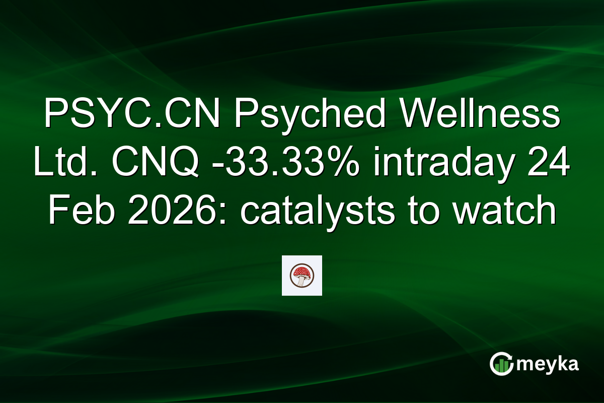 PSYC.CN Psyched Wellness Ltd. CNQ -33.33% intraday 24 Feb 2026: catalysts to watch