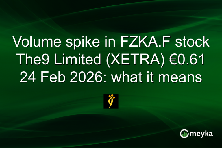 Volume spike in FZKA.F stock The9 Limited (XETRA) €0.61 24 Feb 2026: what it means