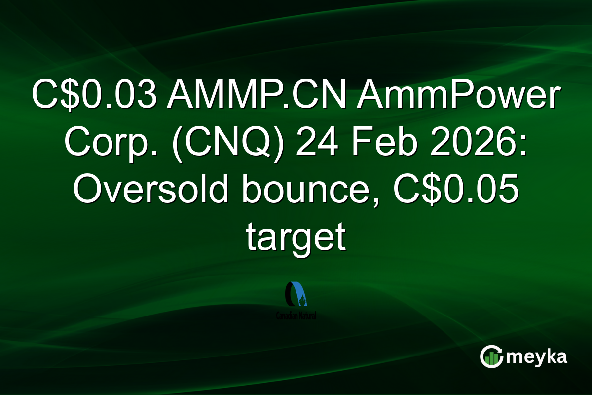 C$0.03 AMMP.CN AmmPower Corp. (CNQ) 24 Feb 2026: Oversold bounce, C$0.05 target